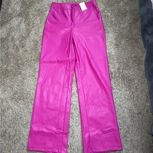 Hot pink leather pants